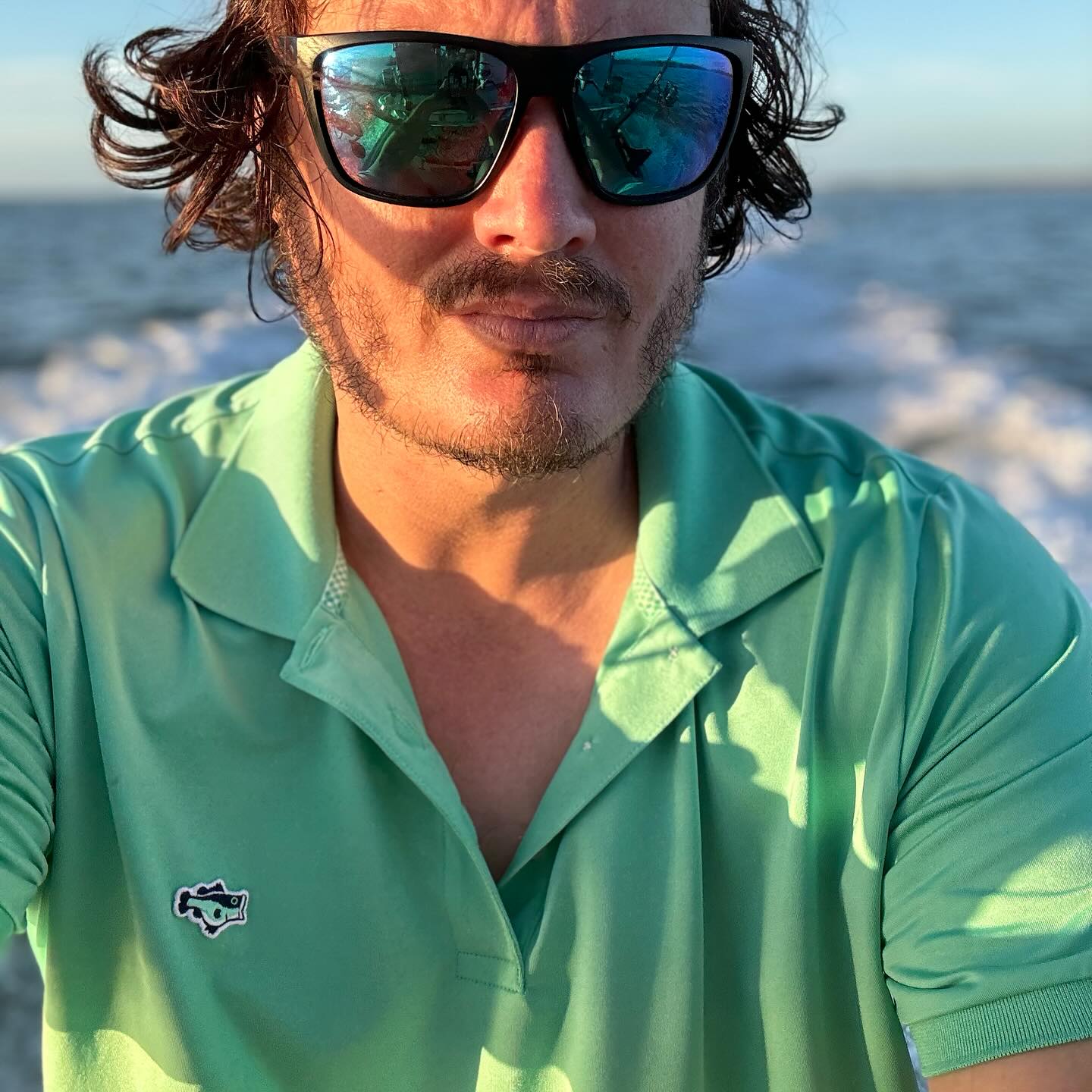 Green Highend Polo Shirt for Bass Fisherman