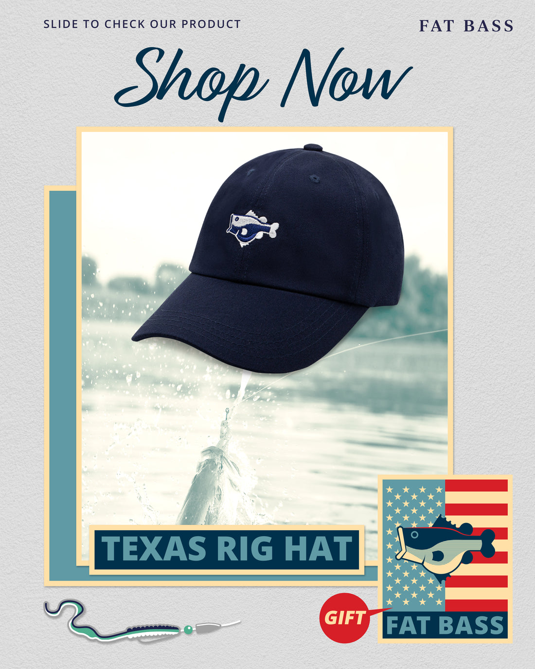 Newly Released! 🔥  Fat Bass “Texas Rig” hat